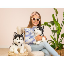 Knuffel Hond Husky Zittend 30cm
