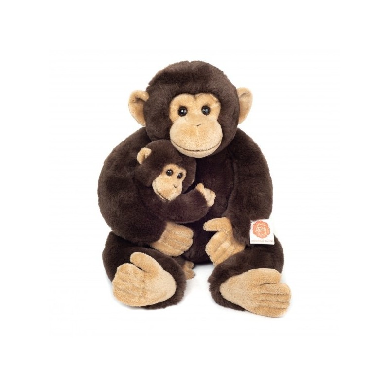 Knuffel Chimpansee met Baby 40cm