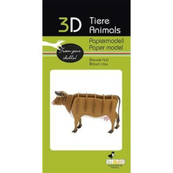 3D Papiermodel Bruine Koe