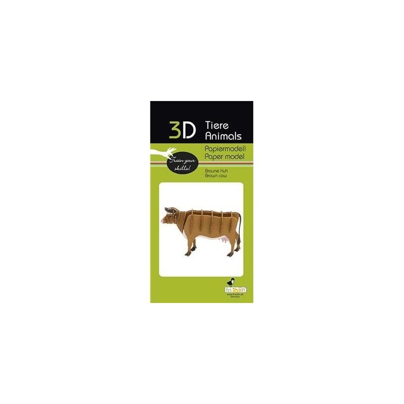 3D Papiermodel Bruine Koe 3D Papiermodel Bruine Koe
