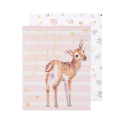Wenskaart Loved Deerly - It's a Girl