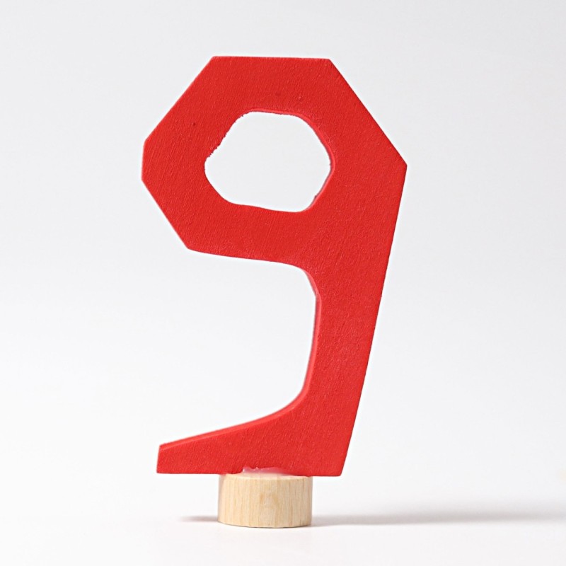 Houten Cijfer 9 Antroposofisch 04590