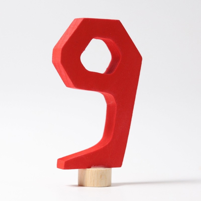 Houten Cijfer 9 Antroposofisch 04590