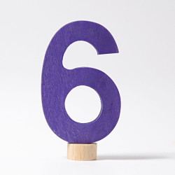 Houten Cijfer 6 Decoratief 04606