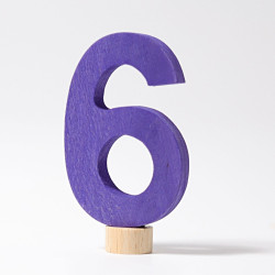Houten Cijfer 6 Decoratief 04606