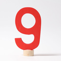 Houten Cijfer 9 Decoratief 04609