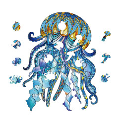 Regenboog Houten Puzzel Jellyfish