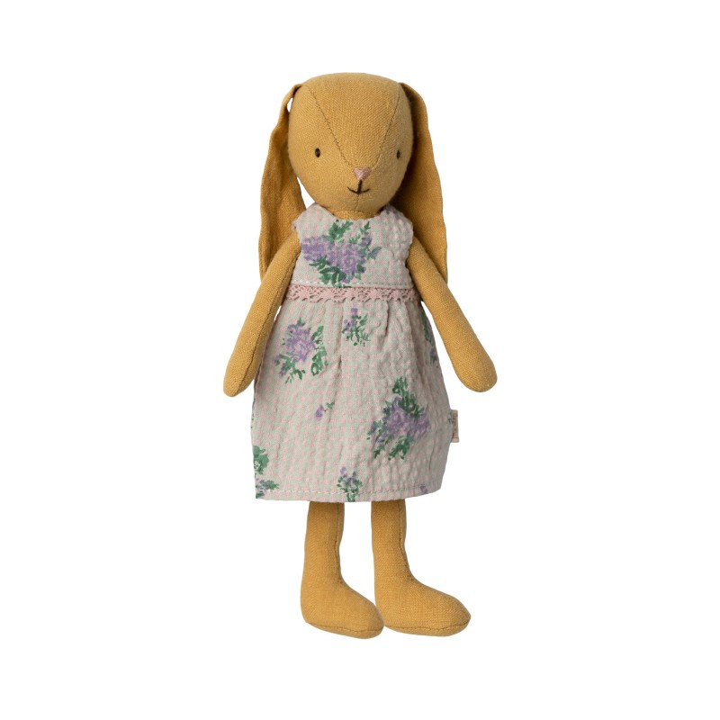 Knuffel Bunny Size 1 Dusty Yellow met Jurk 20cm