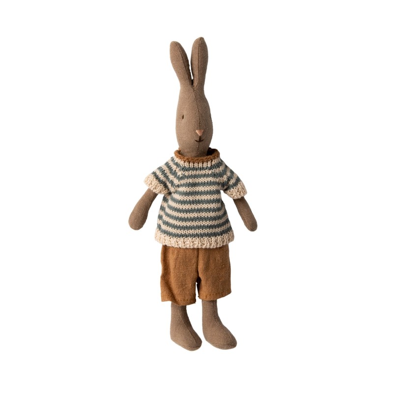 Knuffel Rabbit Size 1 Bruin met Shirt en Short 25cm