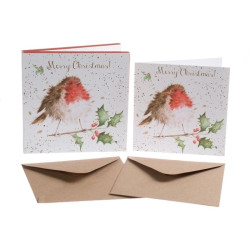 Kerstkaarten The Jolly Robin Set 8-delig
