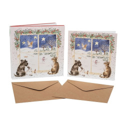 Kerstkaarten Joy to the world (Christmas Window) Set 8-delig
