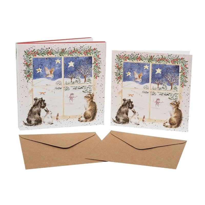 Kerstkaarten Joy to the world (Christmas Window) Set 8-delig
