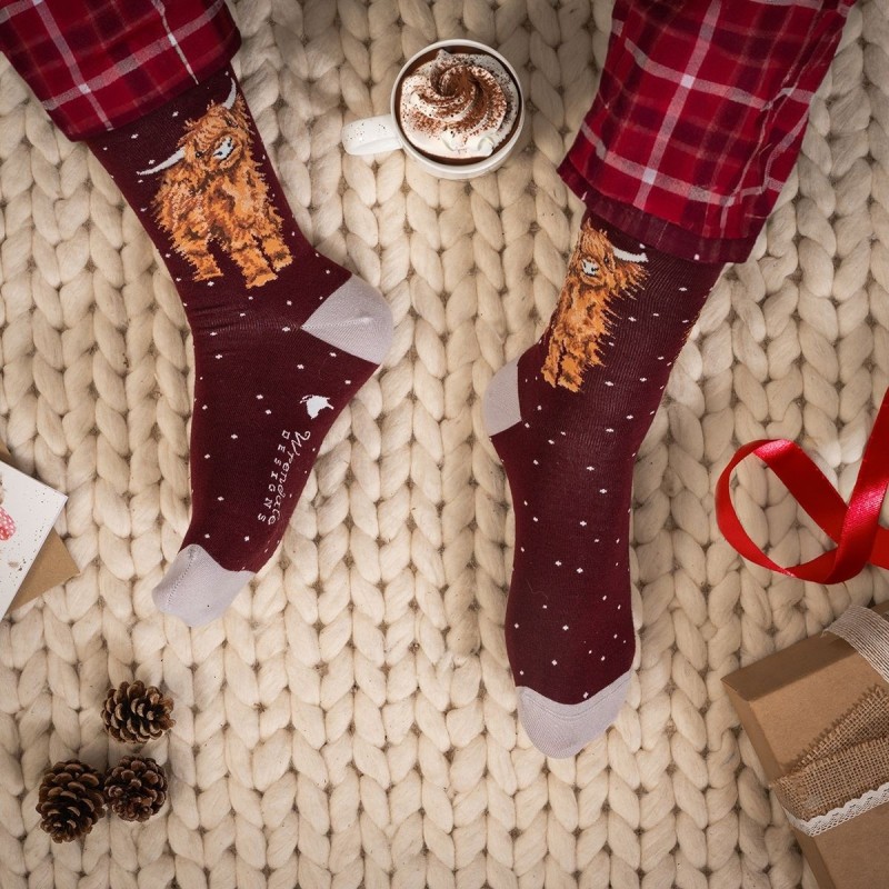 Kerstsokken Man A Highland Cow