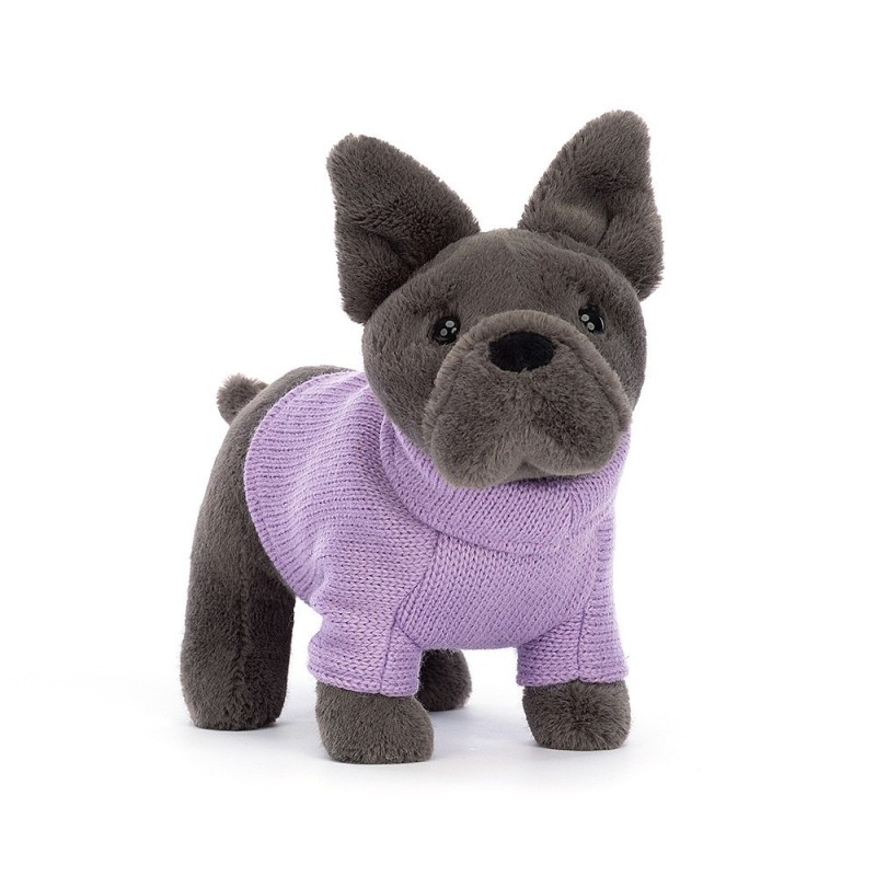 Knuffel Hond Sweater French Bulldog Purple