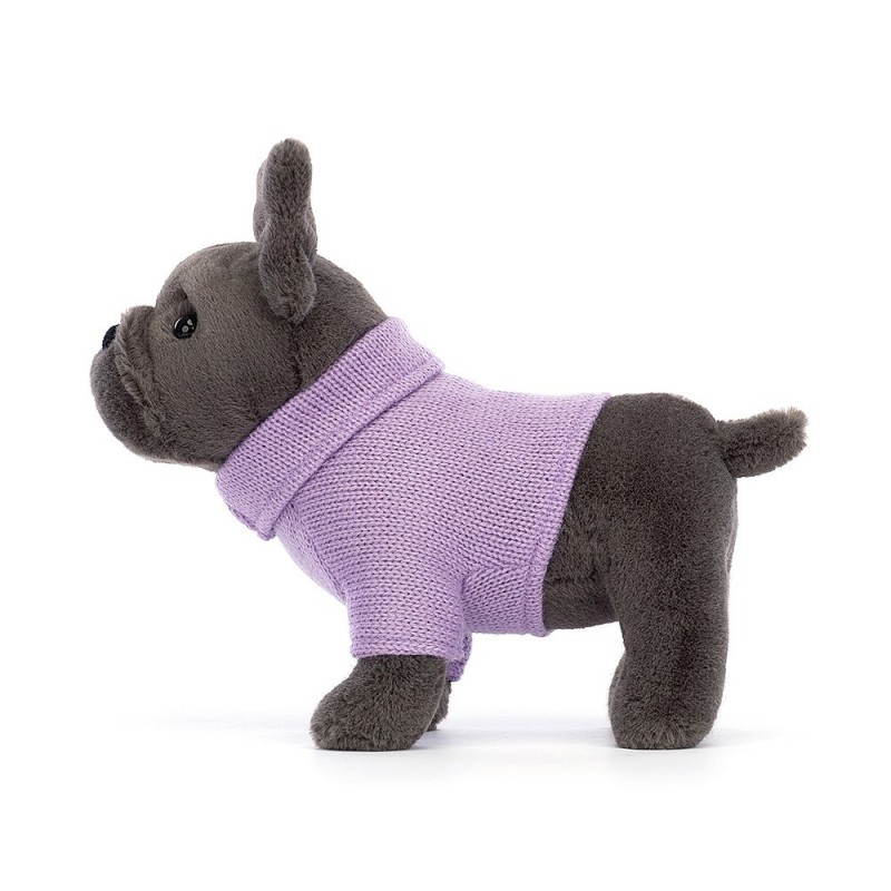 Knuffel Hond Sweater French Bulldog Purple
