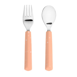 Kinderbestek Set Vork en Lepel Abrikoos