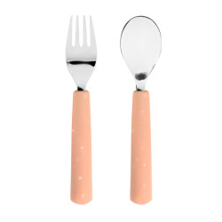 Kinderbestek Set Vork en Lepel Abrikoos