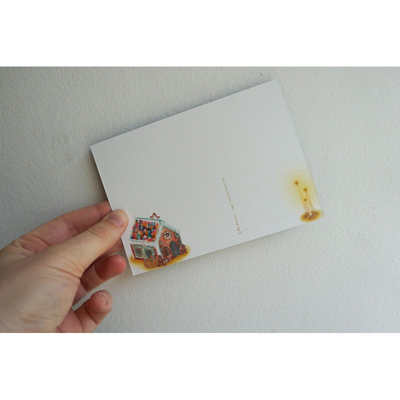 Ansichtkaart met Foliedruk Gingerbread House