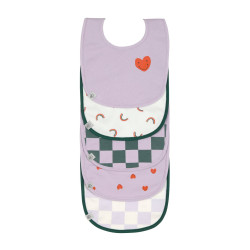 Slabbetjes Happy Rascals Hart Lavendel Set 5-delig
