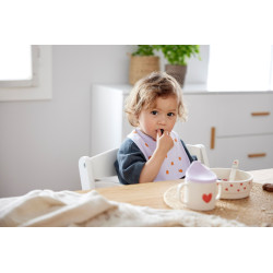 Slabbetjes Happy Rascals Hart Lavendel Set 5-delig