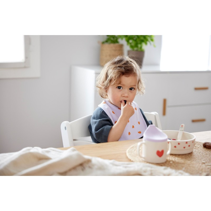 Slabbetjes Happy Rascals Hart Lavendel Set 5-delig