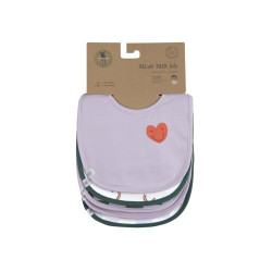 Slabbetjes Happy Rascals Hart Lavendel Set 5-delig