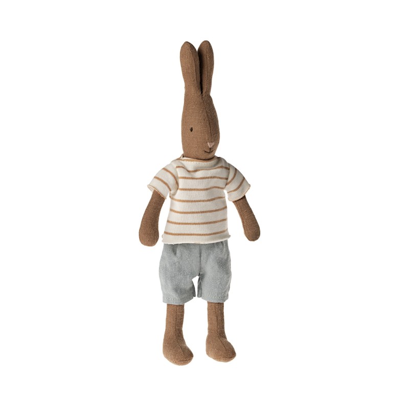 Knuffel Konijn Size 1 Bruin Streepmotief