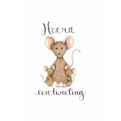 Ansichtkaart Hoera een tweeling