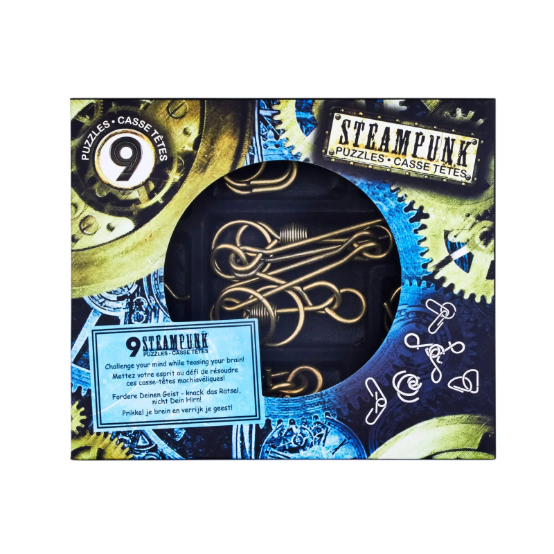 Steampunk Puzzel Blauw Set 9-delig