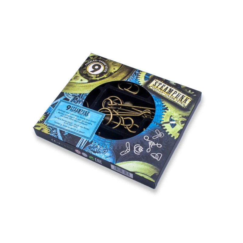 Steampunk Puzzel Blauw Set 9-delig