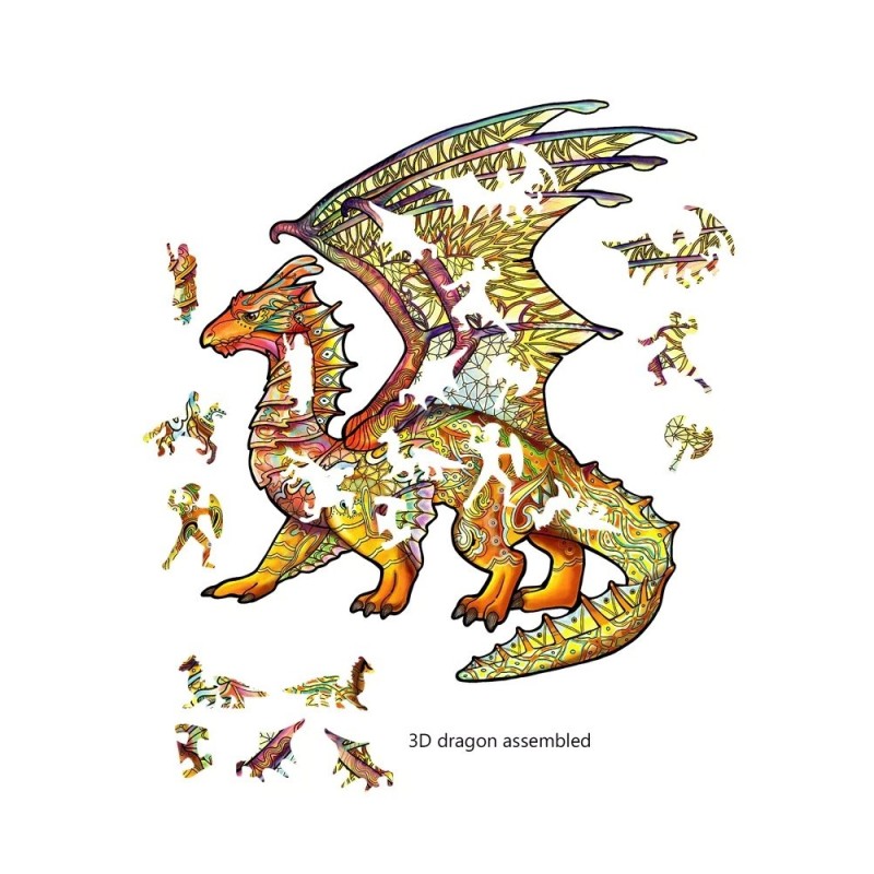Rainbo Houten Puzzel Draak 104pcs