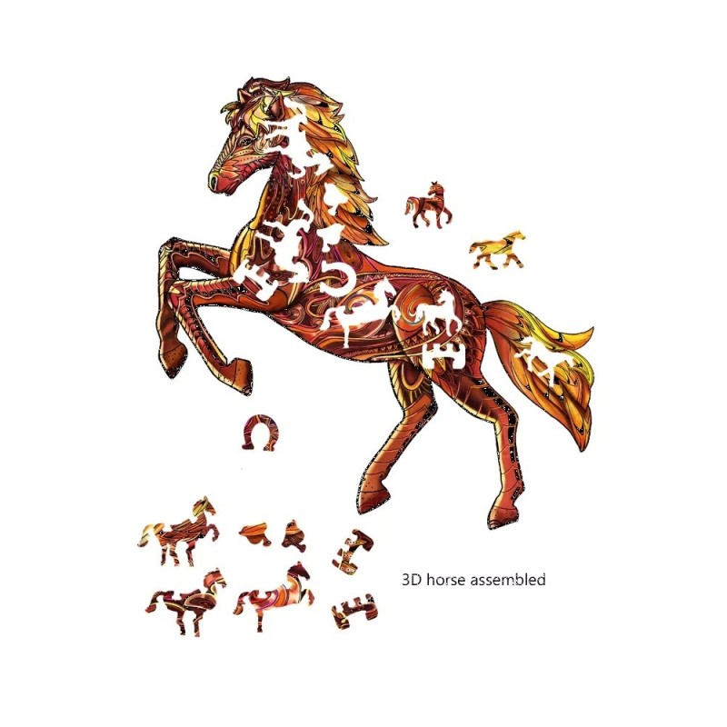 Rainbo Houten Puzzel Wild Paard 103pcs