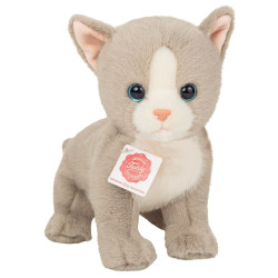 Knuffel Kat Kitten Grijs 24cm