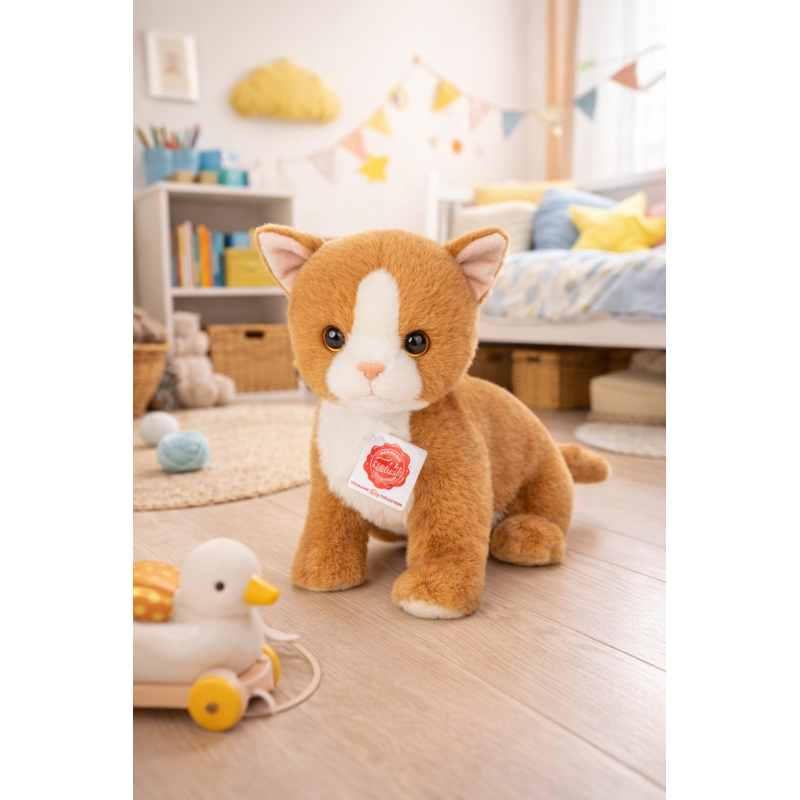 Knuffel Kat Kitten Rood 24cm