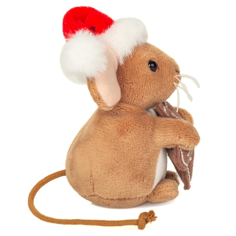 Knuffel Kerstmuis met Koek 11cm Knuffel Kerstmuis met Koek 11cm