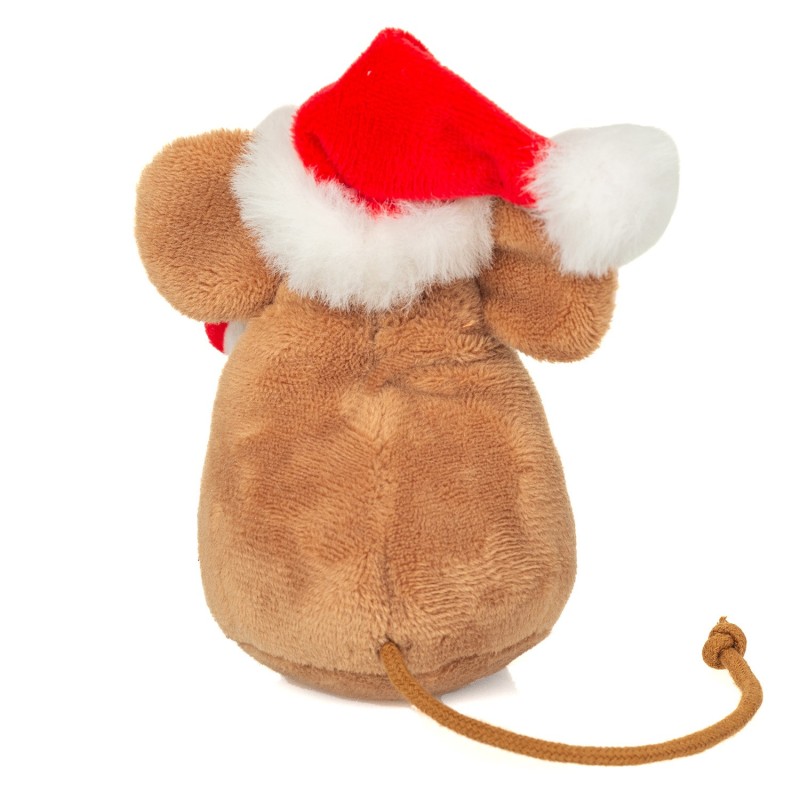 Knuffel Kerstmuis met Suikerstang 11cm