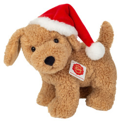 Knuffel Hond met Kerstmuts 20cm