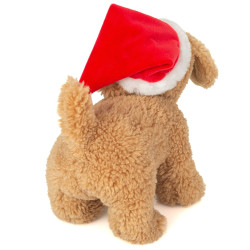 Knuffel Hond met Kerstmuts 20cm
