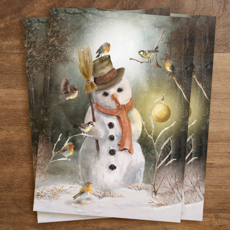 Postkaart Snowman Postkaart Snowman