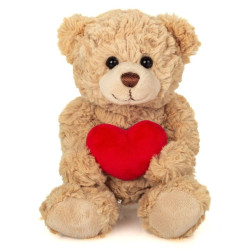 Knuffel Teddybeer met Hartje Beige 20 cm