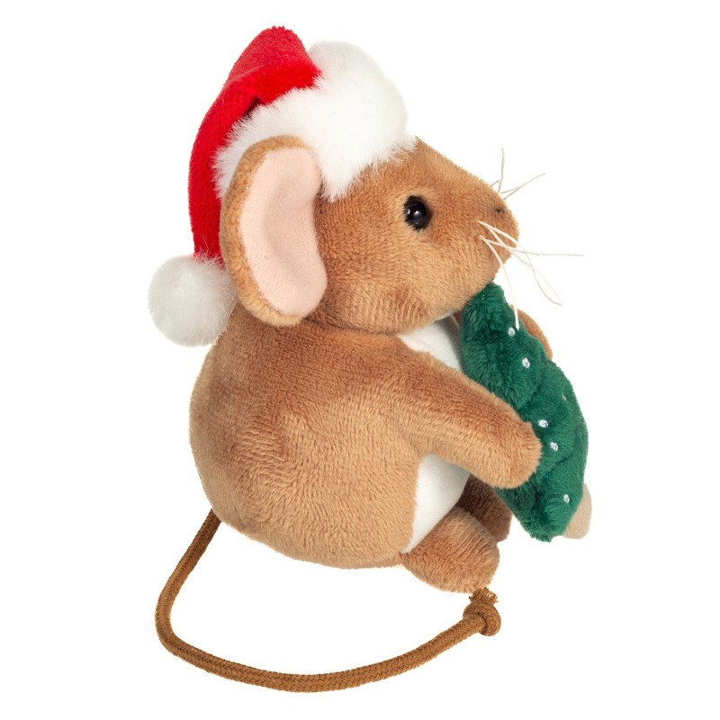 Knuffel Kerst Muis met Kerstboom 11cm
