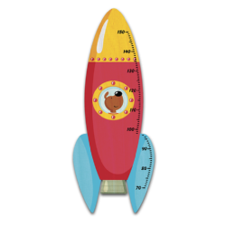 Groeimeter Raket met Hond Hout