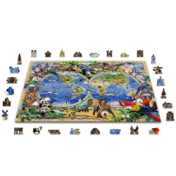 Puzzel Hout Animal Kingdom Map 1010pcs