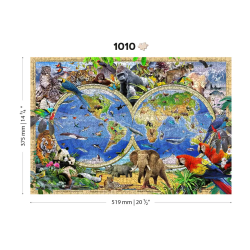 Puzzel Hout Animal Kingdom Map 1010pcs