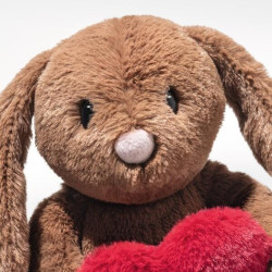 Knuffel Hoppie Rabbit Love Bruin 16cm