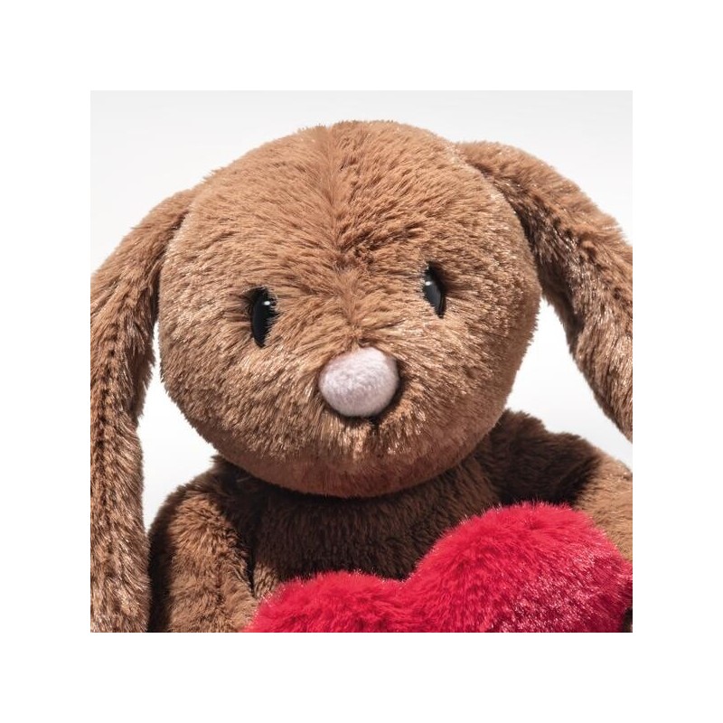 Knuffel Hoppie Rabbit Love Bruin 16cm
