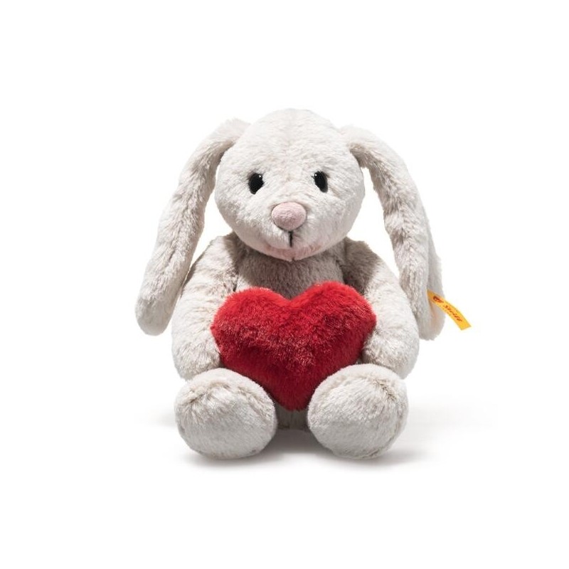 Knuffel Hoppie Rabbit Love Lichtgrijs 16cm Knuffel Hoppie Rabbit Love Lichtgrijs 16cm