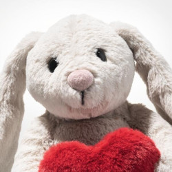 Knuffel Hoppie Rabbit Love Lichtgrijs 16cm Knuffel Hoppie Rabbit Love Lichtgrijs 16cm