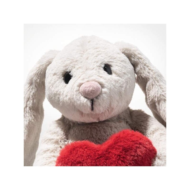 Knuffel Hoppie Rabbit Love Lichtgrijs 16cm Knuffel Hoppie Rabbit Love Lichtgrijs 16cm