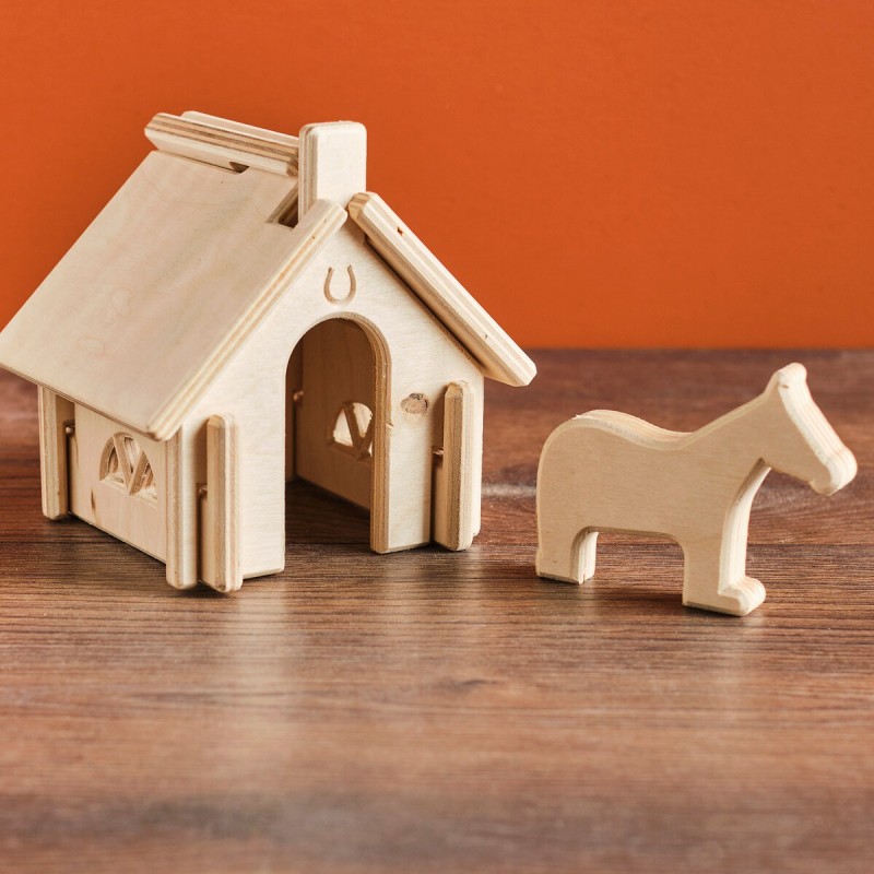 Schuur met Paard Hout